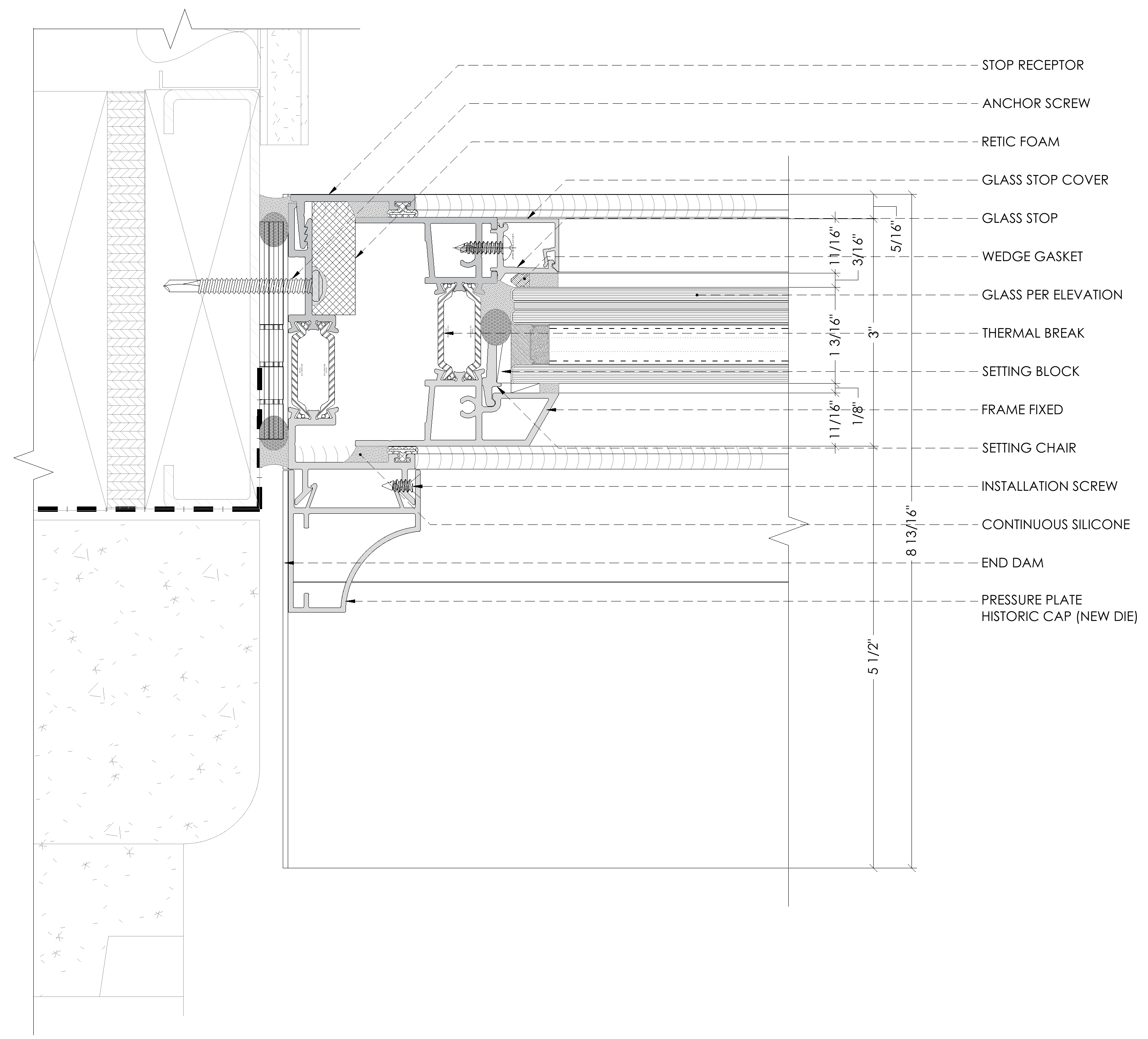 ES-P300 jamb receptor detail, SD-101 / 1