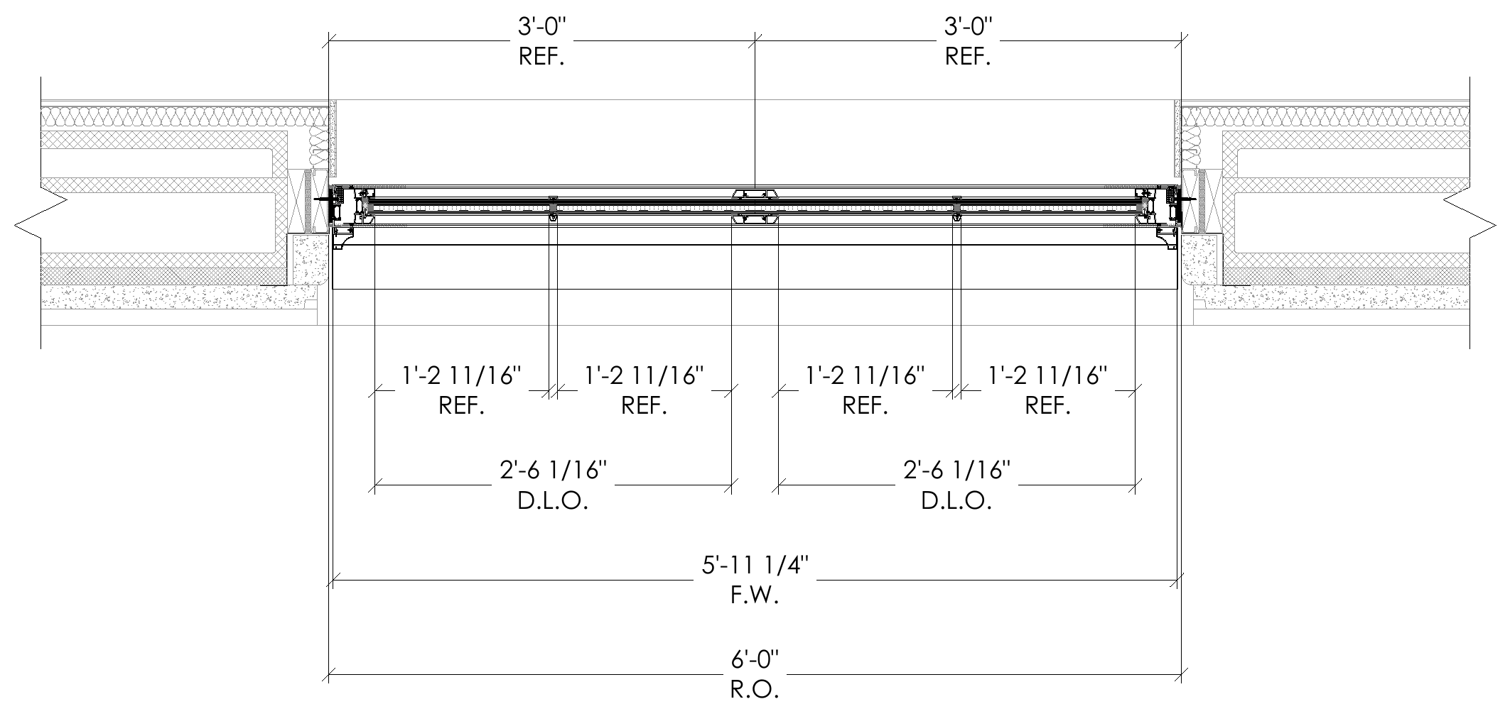Mark 3 typical plan with daylight openings and rough opening