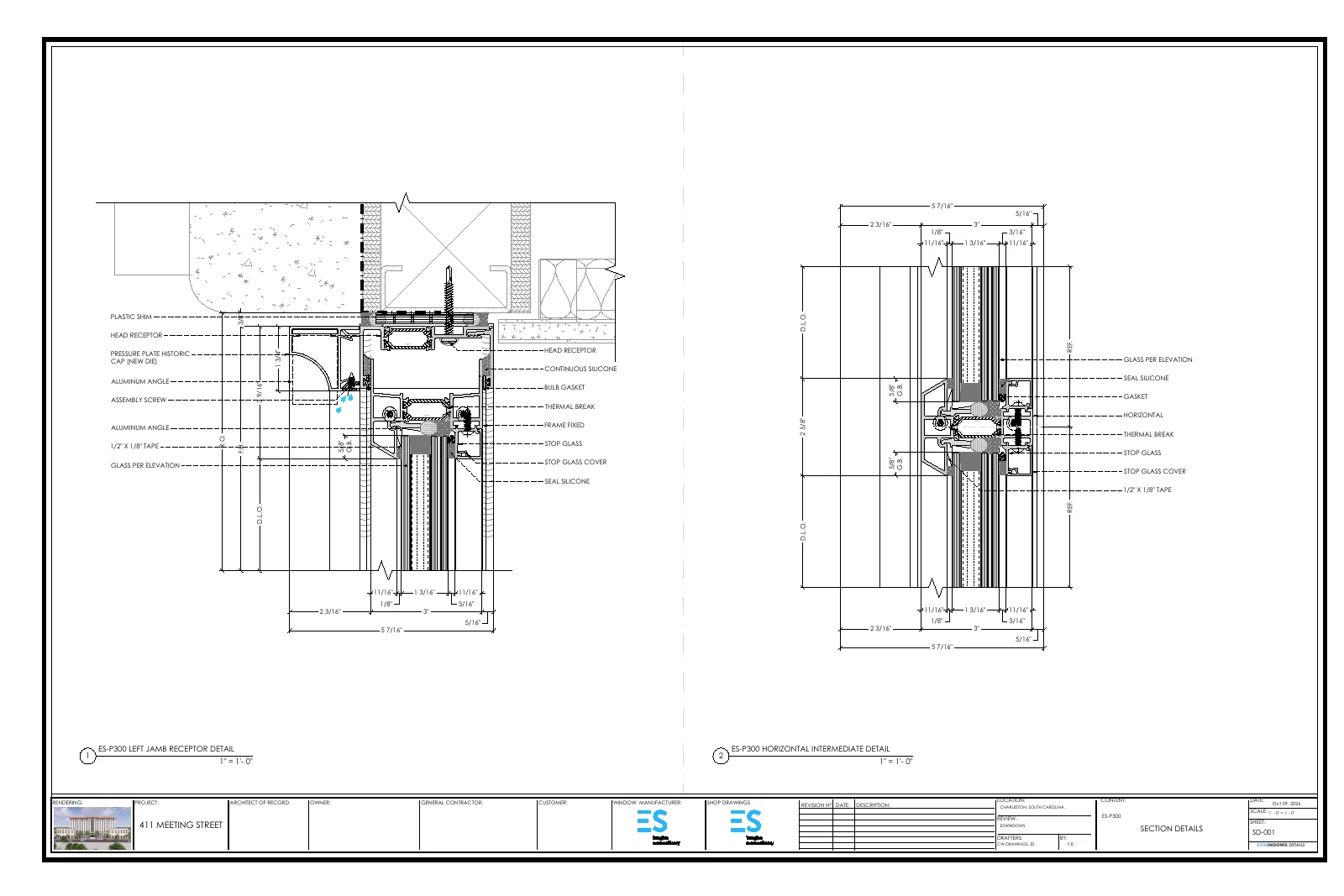 Sheet SD-001, Section details