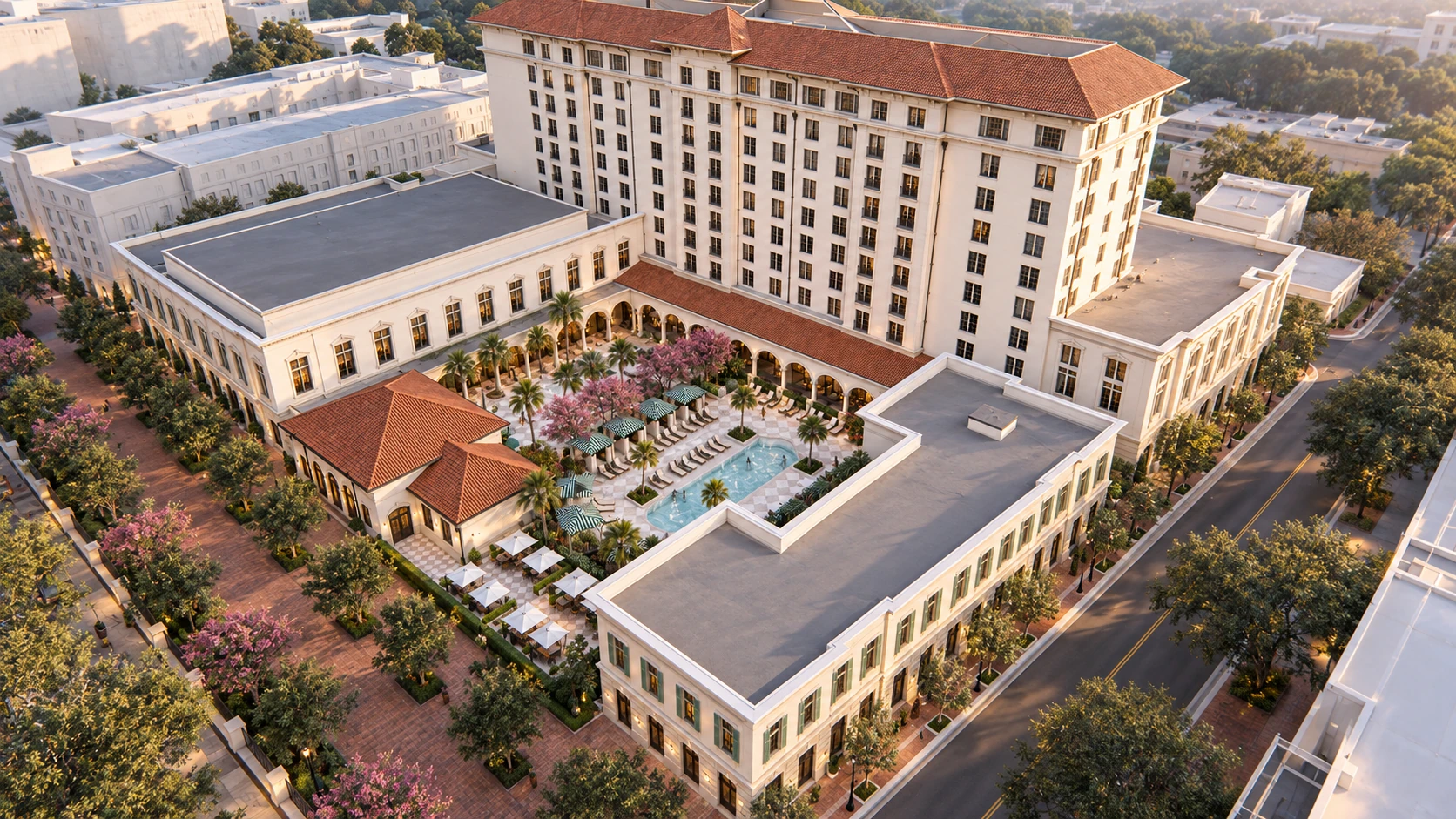 411 Meeting Street — site overview, photorealistic rendering