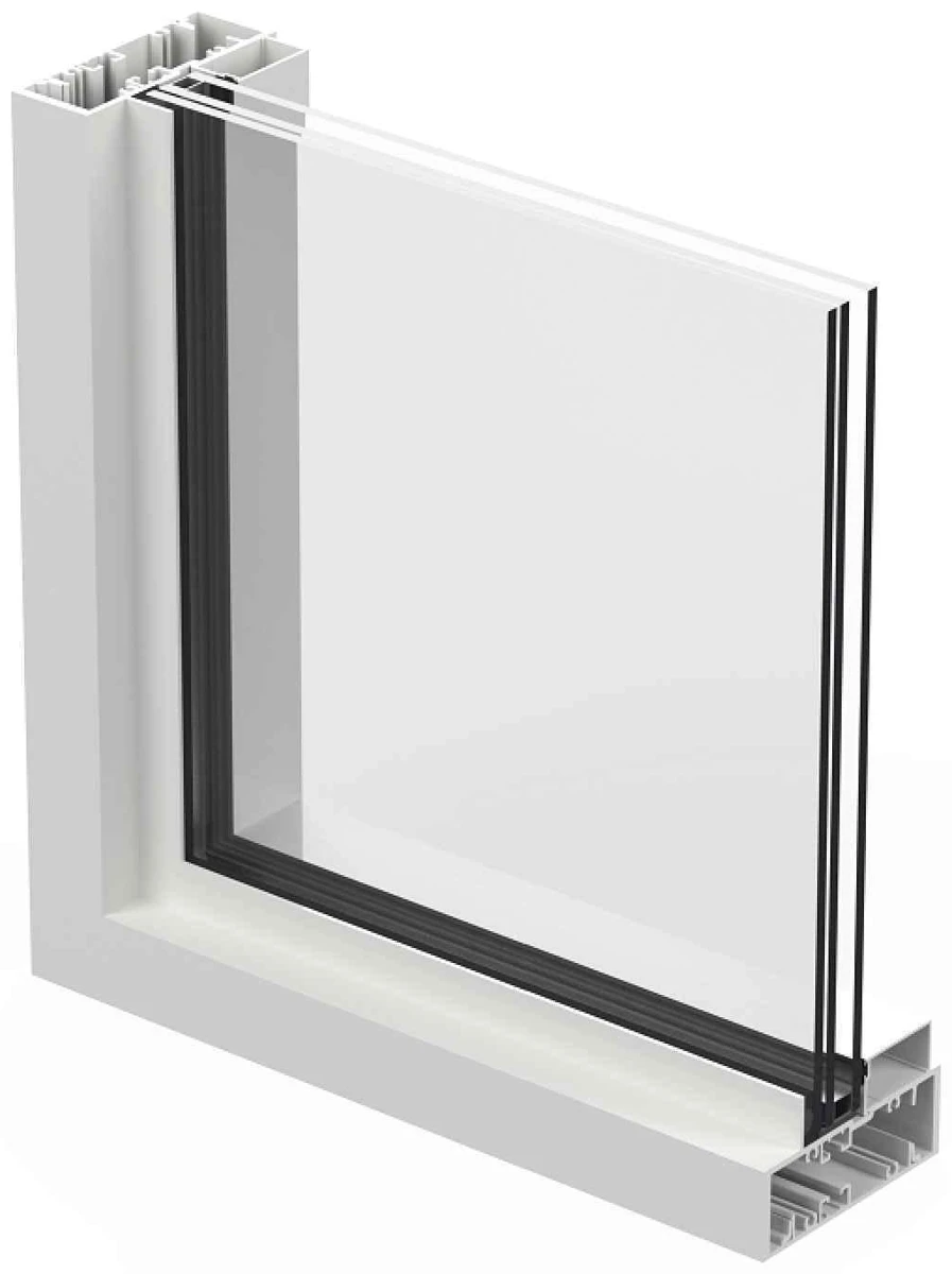 ES-8000T aluminum frame and insulating laminated glass cutaway