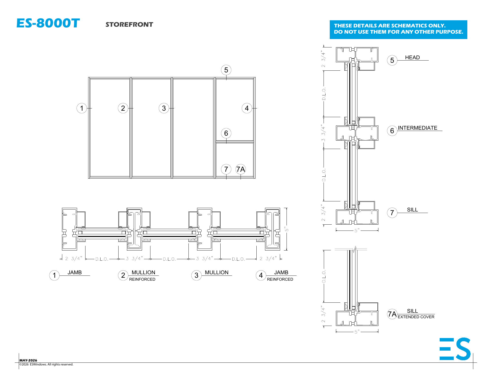 ES-8000T manufacturer schematic sheet 1: Standard storefront