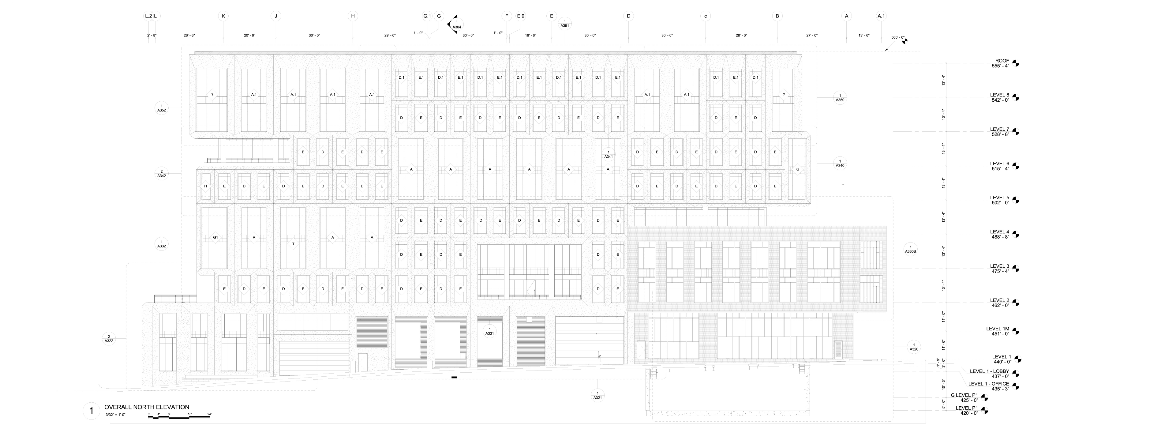 Overall north elevation