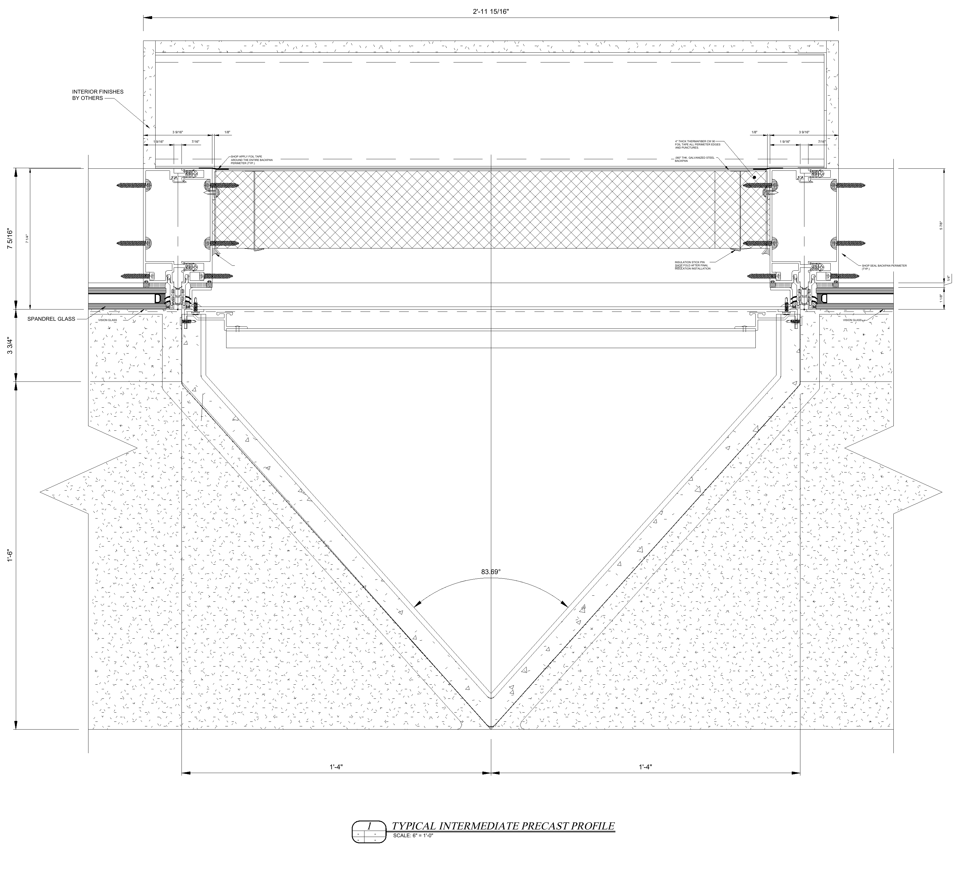 Typical intermediate precast profile