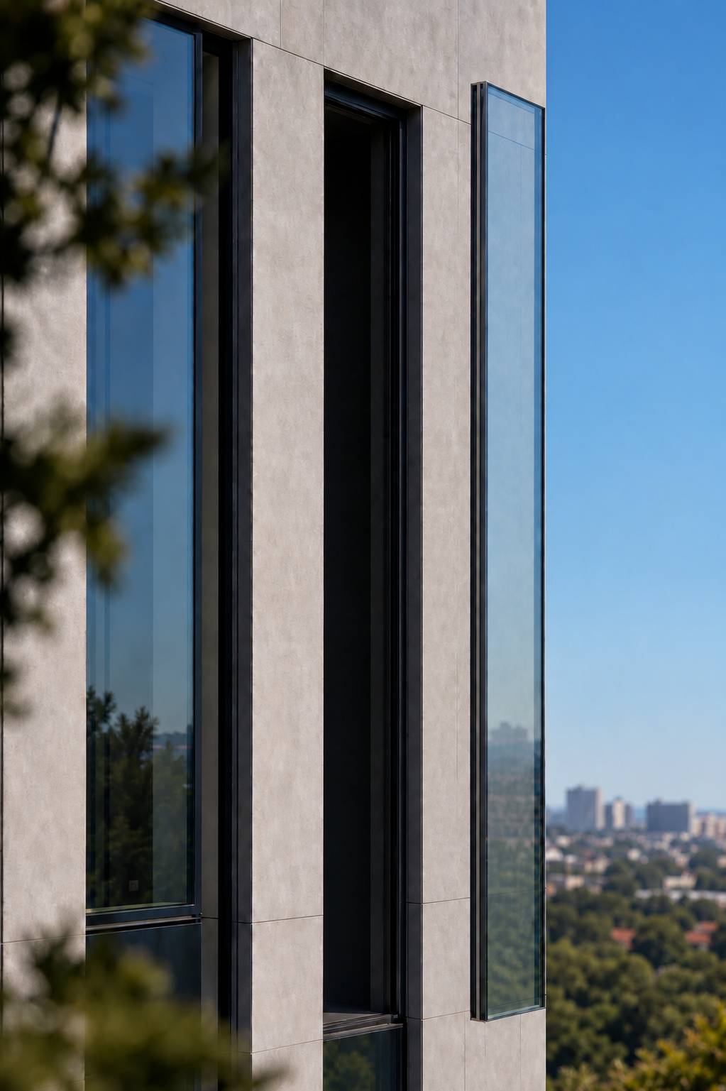Typical tall glazing unit in the project model